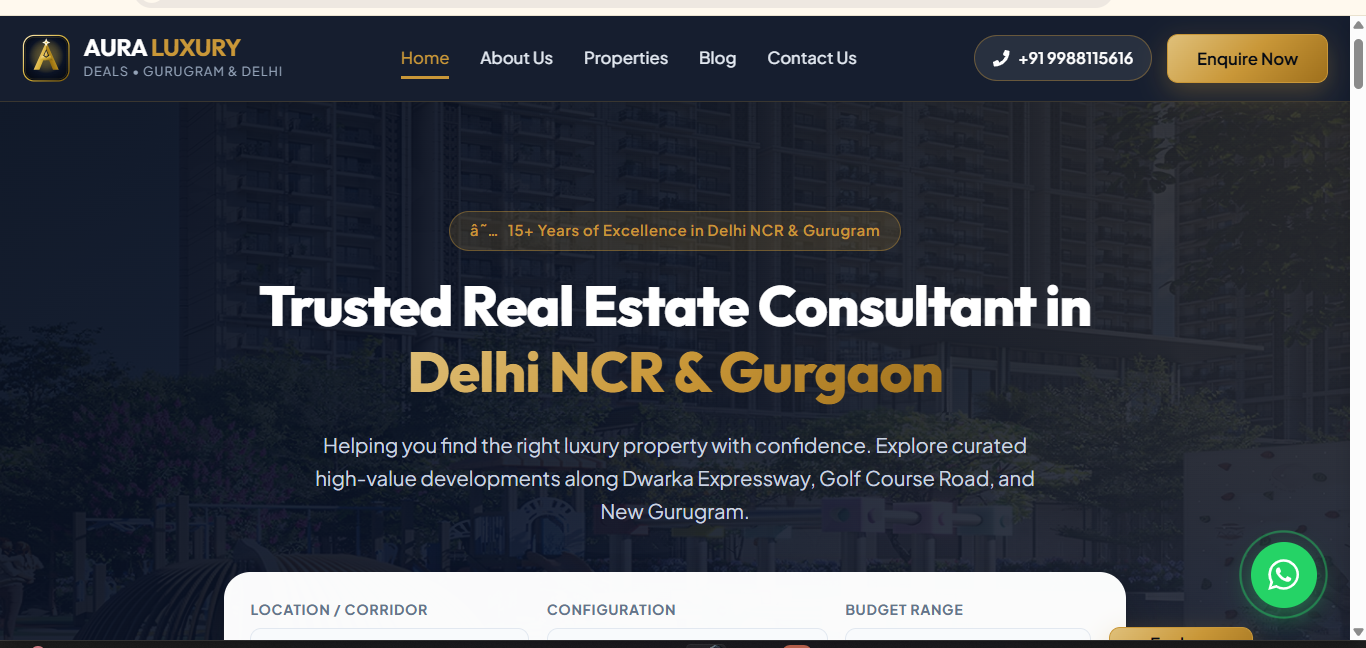 Engineering a High-Intent Luxury Real Estate Portal & Lead Funnel in Delhi NCR