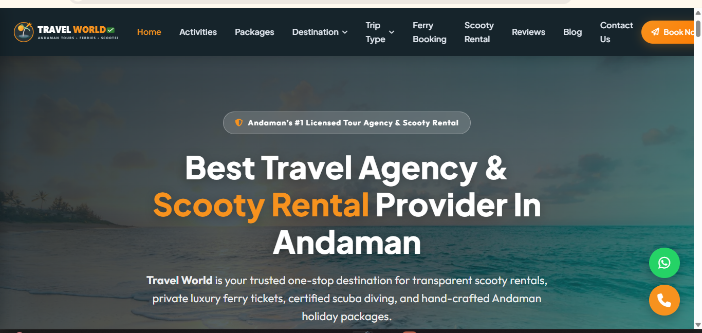 Building the #1 Tour Agency & Scooty Rental Booking Engine in Andaman